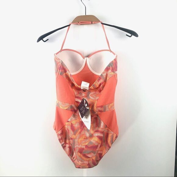 Nwt Kooey Australia Rosie Peach Print Swimsuit Size XS - Picture 4 of 7